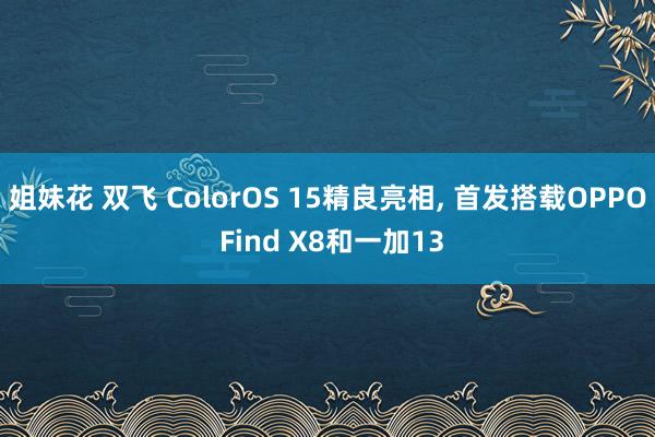 姐妹花 双飞 ColorOS 15精良亮相， 首发搭载OPPO Find X8和一加13