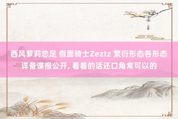 西风萝莉恋足 假面骑士Zeztz 繁衍形态各形态详备谍报公开， 看着的话还口角常可以的